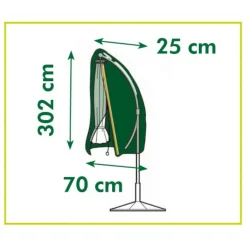 Nature Hoes Voor Parasol - Tuinmeubelen - Grijs 302xø25-70 Cm