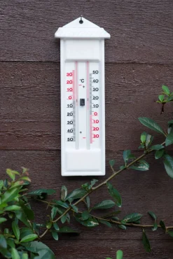 Nature Muurthermometer Min-Max - Thermometer - 8x3x23 cm Wit