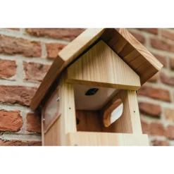 Nestera Nestkast Wifi Camera Met Zonnepaneel - Broeden - 22x19x34 cm Donker Hout