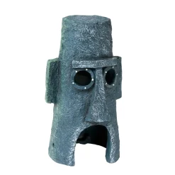 Nickelodeon Decor Spongebob Moai-Huis Octo - Aquarium - Ornament - 16x9x8 cm Grijs