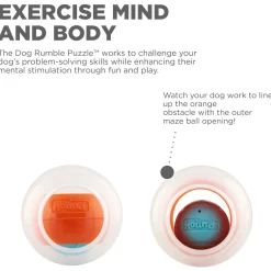 Nina Ottosson Dog Rumble Puzzle - Hondenspeelgoed - Ø13 cm Oranje Blauw Transparant Level 1