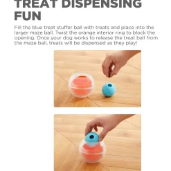 Nina Ottosson Dog Rumble Puzzle - Hondenspeelgoed - Ø13 cm Oranje Blauw Transparant Level 1