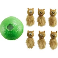 Nina Ottosson Dog Snuffle N'Treat Ball - Hondenspeelgoed - Ø16 cm Groen Bruin