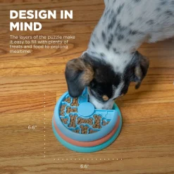 Nina Ottosson Puppy Lickin' Layers - Hondenvoerbak - Ø16.7x16.7 cm Blauw Oranje Groen Puppies