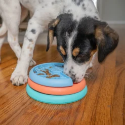 Nina Ottosson Puppy Lickin' Layers - Hondenvoerbak - Ø16.7x16.7 cm Blauw Oranje Groen Puppies