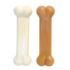 Nylabone Chew Twin Pack Wolf - Hondenspeelgoed - Kip Bacon Wit Roze Voor Honden Tot 16 Kg M