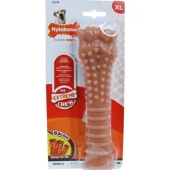 Nylabone Durable Bone Bacon Souper - Hondenspeelgoed - Bacon 19.5x5.5x3 cm 150 g Roze Vanaf 23kg Xlarge