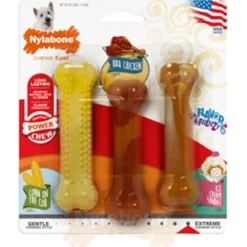 Nylabone Durachew Kit Summer - Hondenspeelgoed - Mais Barbecue Vanille 10.5x11.5x2 cm Geel Bruin Creme 3 stuks Voor Honden < 11kg S