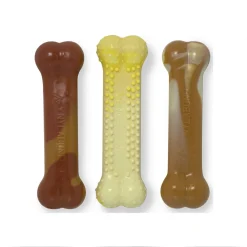Nylabone Durachew Kit Summer - Hondenspeelgoed - Mais Barbecue Vanille 10.5x11.5x2 cm Geel Bruin Creme 3 stuks Voor Honden < 11kg S