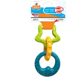 Nylabone Puppy Chew Teething Rings - Hondenspeelgoed - Bacon Groen Geel Blauw Voor Honden Tot 11kg S