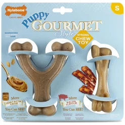 Nylabone Puppy Gourmet Twin Pack - Hondenspeelgoed - Pindakaas Bacon Small