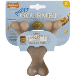 Nylabone Puppy Gourmet Wishbone - Hondenspeelgoed - Pindakaas Small