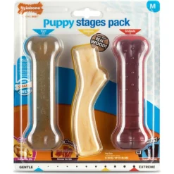 Nylabone Puppy Stages Pack - Hondenspeelgoed - Kip Bacon Rund Medium