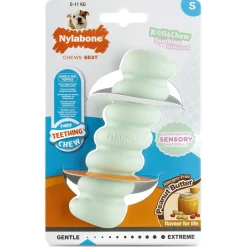 Nylabone Puppy Tactile Stok - Hondenspeelgoed - Pindakaas Mintgroen Voor Pups Tot 11kg S