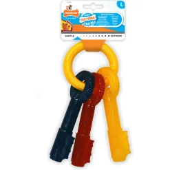 Nylabone Puppy Teething Key Flexible Geel&Blauw&Rood - Hondenspeelgoed