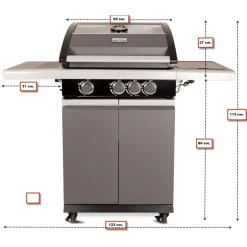 Patton Patio Pro Chef - Multi Grill 3+ Gasbarbecue - Barbecue - 54x123x113 cm 33 kg Grijs Zwart Geschikt Voor 6-8 Personen
