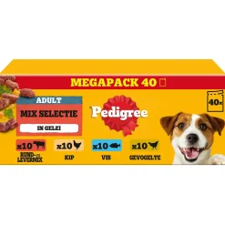 Pedigree Adult Mix Selectie In Gelei Maaltijdzakjes Multipack - Natvoer - 40x100 g