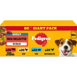 Pedigree Adult Mix Selectie In Gelei Maaltijdzakjes Multipack - Natvoer - 80x100 g