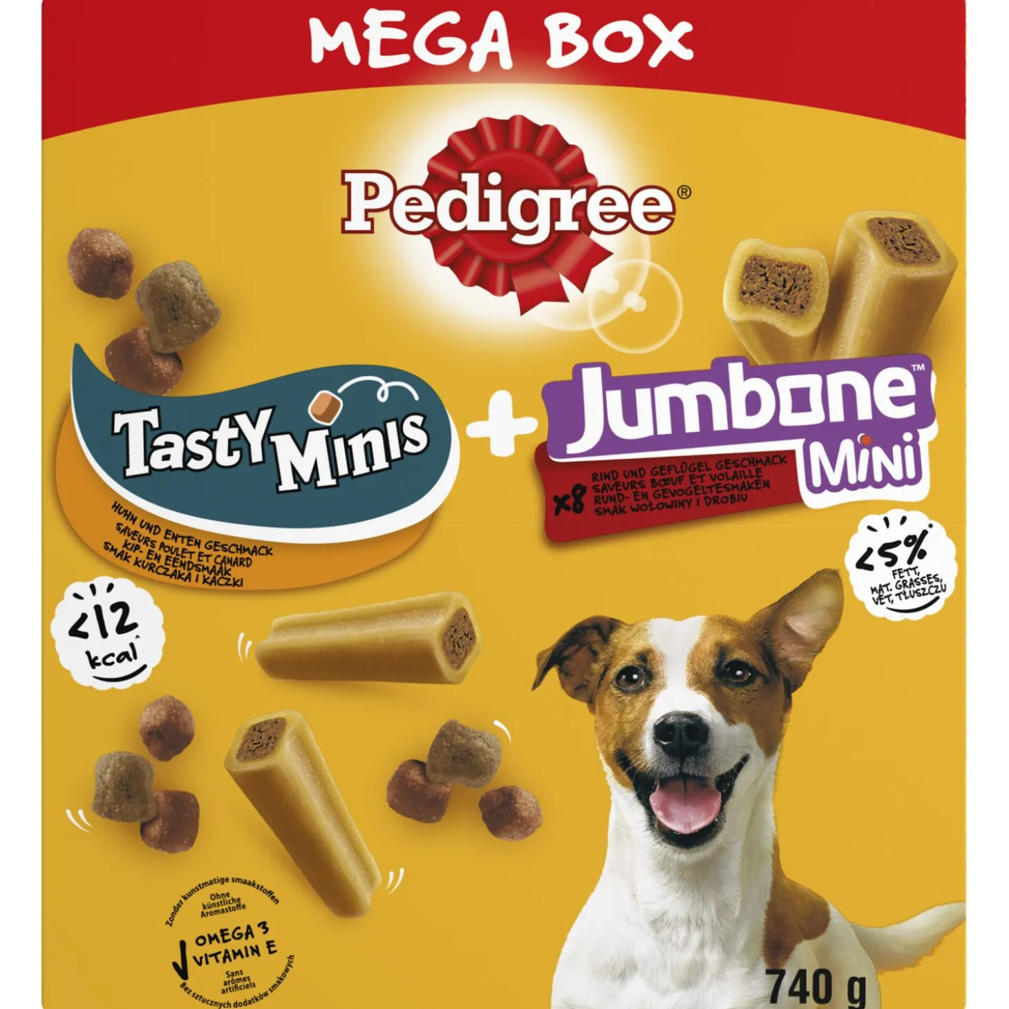 Pedigree Megabox Tasty Bites + Jumbone - Hondensnacks - Rund Gevogelte 740 g