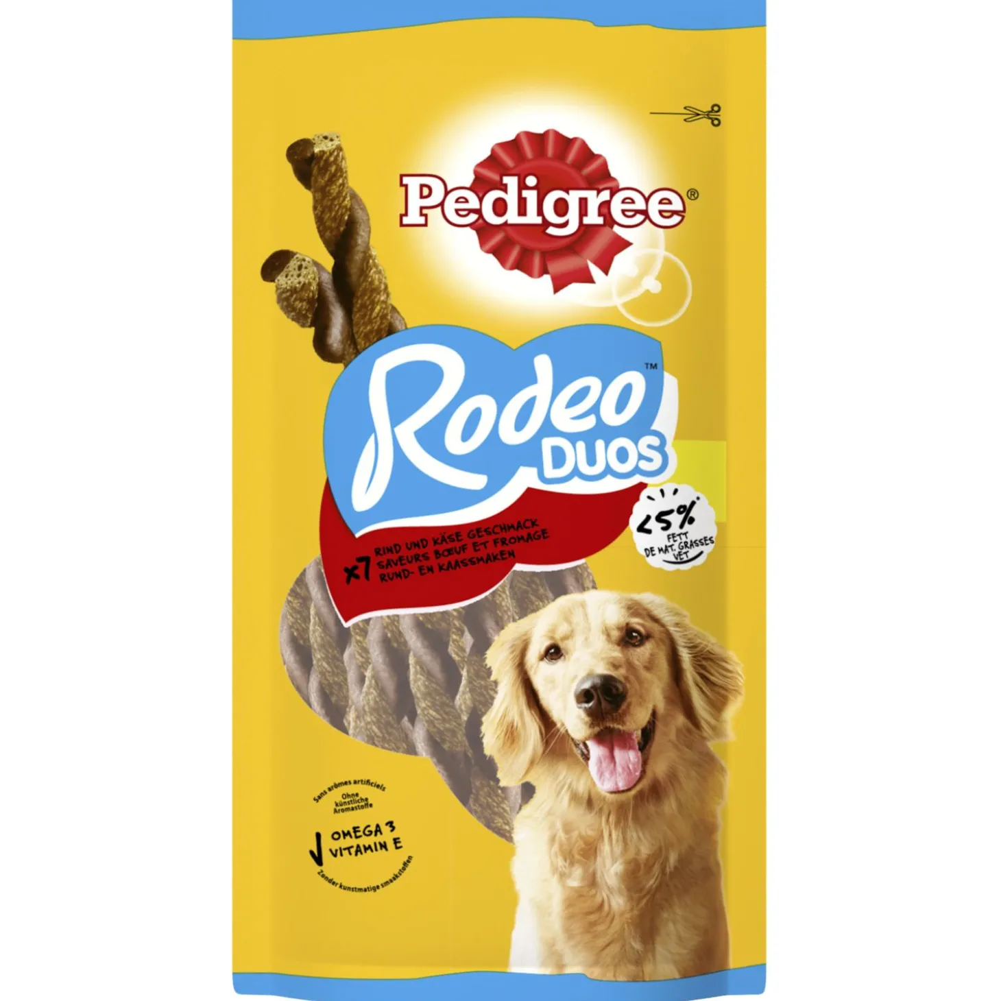 Pedigree Rodeo Duos - Hondensnacks - Rund Kaas 123 g 7 stuks