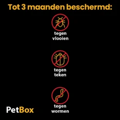 Petbox Kat Vlo. Teek & Worm - Anti vlo - teek- worm - 2-12 Kg Medium