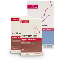 Petbox Kitten Vlo. Teek & Worm - Anti vlo - teek- worm - 1-2 kilo