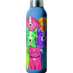 Petjoy Drinkfles Purrfect - Cadeau Overig - Ø7.2x22.5 cm 500 ml Multi-Color