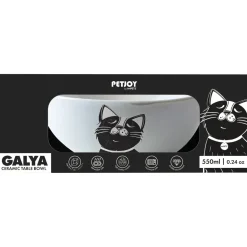 Petjoy Voer/Drinkbak Keramiek - Cadeau Overig - Ø14x16x16x8.5 cm 550 ml Zwart