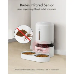 Petlibro Granary Automatische Dubbele Voerbak - Kattenvoerbak - 5 l Wit