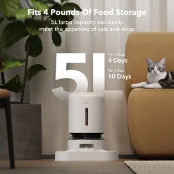 Petlibro Granary Automatische Wifi Voerbak Dubbel - Voerbak - 5 l Wit