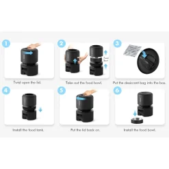 Petlibro Granary Automatische Voerbak - Kattenvoerbak - 3 l Zwart