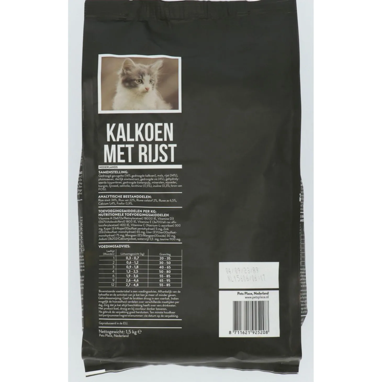 Pets Place Plus Kittens - Kattenvoer - Kalkoen Rijst 1.5 kg