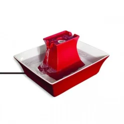 Petsafe Drinkwell Pagoda Keramische Drinkfontein - Kattendrinkbak - 27x21 cm Rood