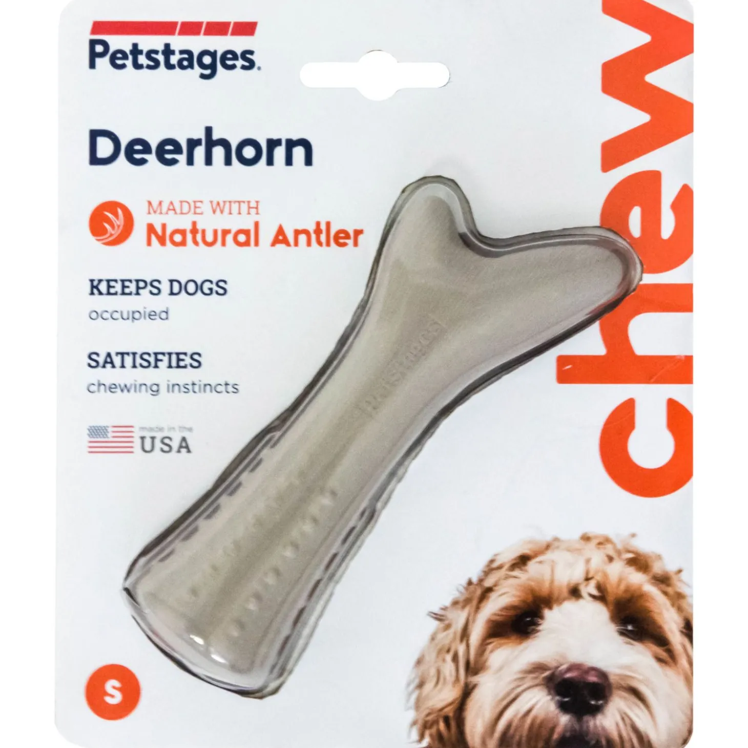 Petstages Deerhorn Grijs - Hondenspeelgoed
