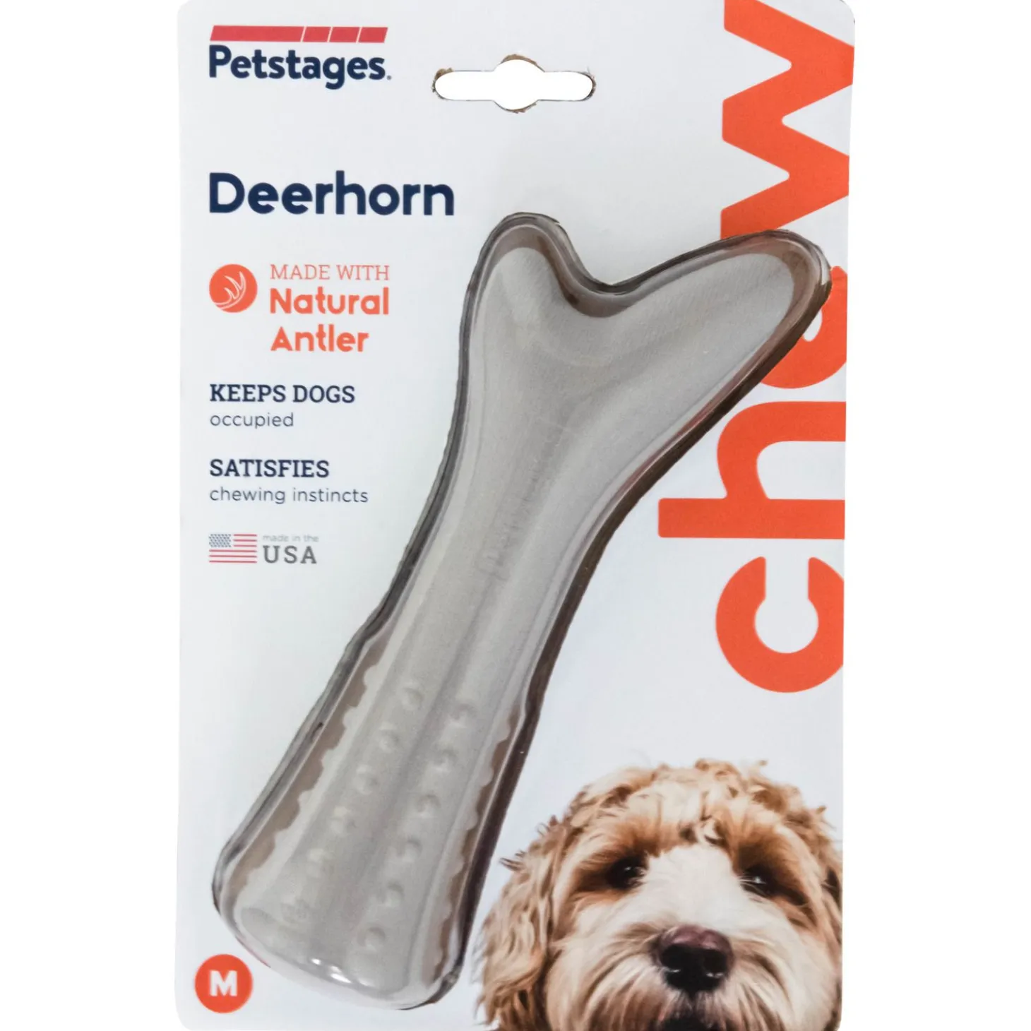 Petstages Deerhorn Grijs - Hondenspeelgoed