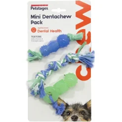 Petstages Mini Dentachew Pack - Hondenspeelgoed - 11x3.5x3 cm Blauw