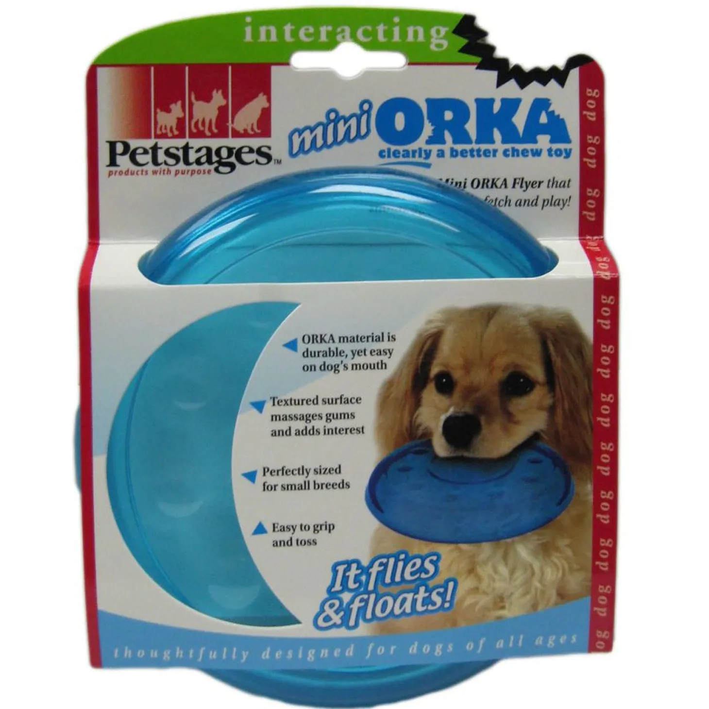 Petstages Orka Flyer Mini - Hondenspeelgoed - 15 cm Blauw