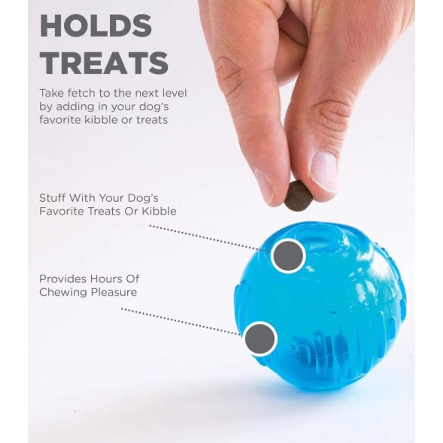 Petstages Orka Tennisbal - Hondenspeelgoed - Ø6.5 cm Blauw