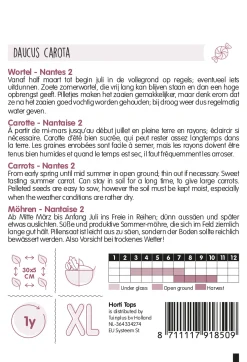 Pilstar Themaserie Wortelen Verb. Van Nantes - Groentezaden - 500 stuks