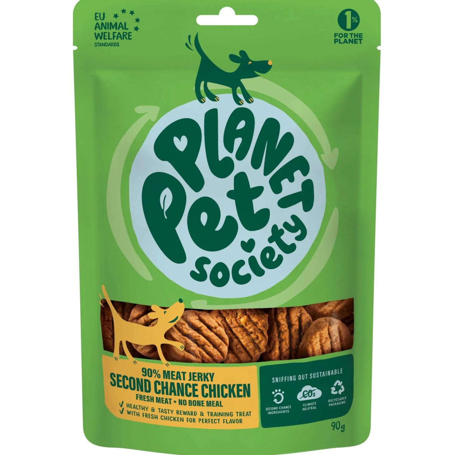 Planet Pet Society Dog Jerky Second Change - Hondensnacks - Kip 90 g
