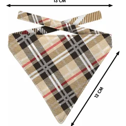 Plenty Gifts Bandana Dog Checked Pattern - Cadeau - 16x20 cm Bruin Zwart