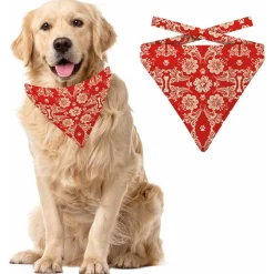 Plenty Gifts Bandana Dog Botanic Red - Cadeau - 18x22 cm M