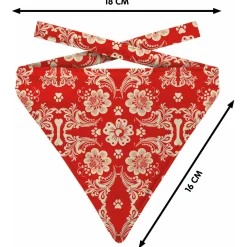 Plenty Gifts Bandana Dog Botanic Red - Cadeau - 18x22 cm M