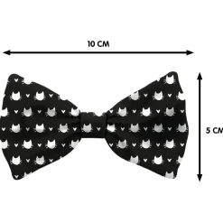 Plenty Gifts Bow Tie Cat Black White - Cadeau - 12x4 cm Zwart Wit