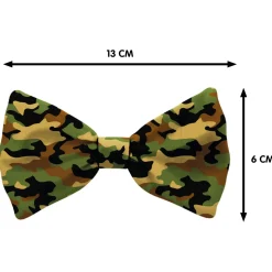 Plenty Gifts Bow Tie Dog Army - Cadeau - 14x6 cm Groen Zwart