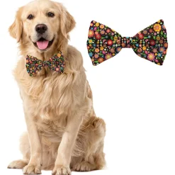 Plenty Gifts Bow Tie Dog Flowers - Cadeau - 16x8 cm Paars Blauw