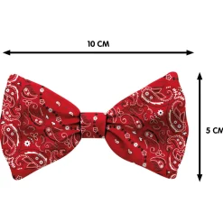 Plenty Gifts Bow Tie Dog  Pattern - Cadeau - 4x12x1 cm Rood Wit S