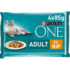 Purina One Adult Kat - Kattenvoer - Kip Sperziebonen 4x85 g