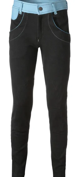 P3-Wear Rijbroek Kids Zwart&Aqua - Ruiterkleding