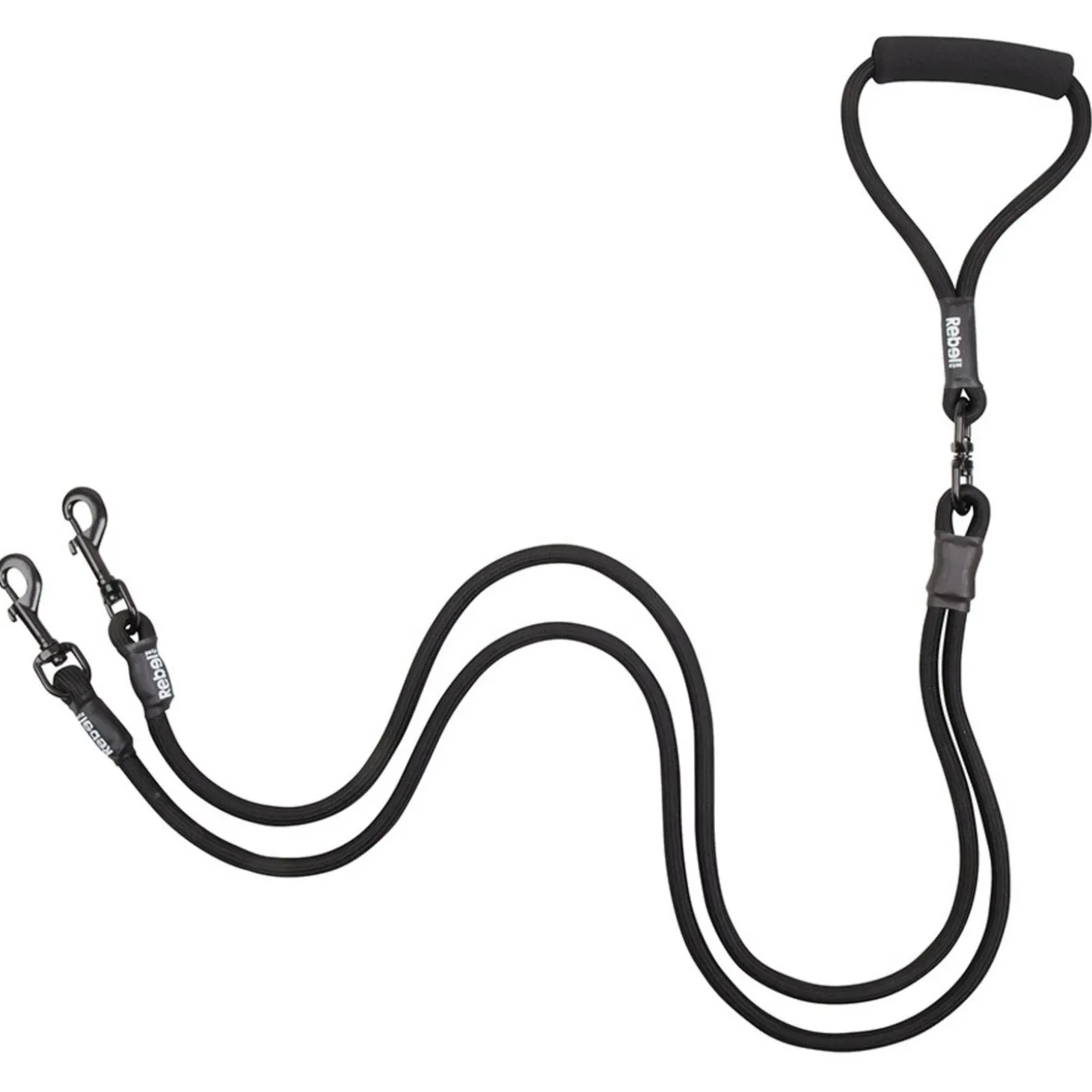 Rebelpetz Duo Looplijn - Hondenriem - 140 cm Zwart Large